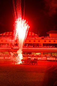 fireworks from wagon